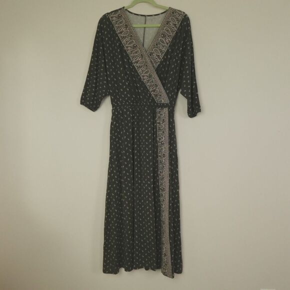 Garnet Hill Dresses & Skirts - Garnet Hill Dress Green Pink Floral‎ Paisley Maxi Boho NWT
